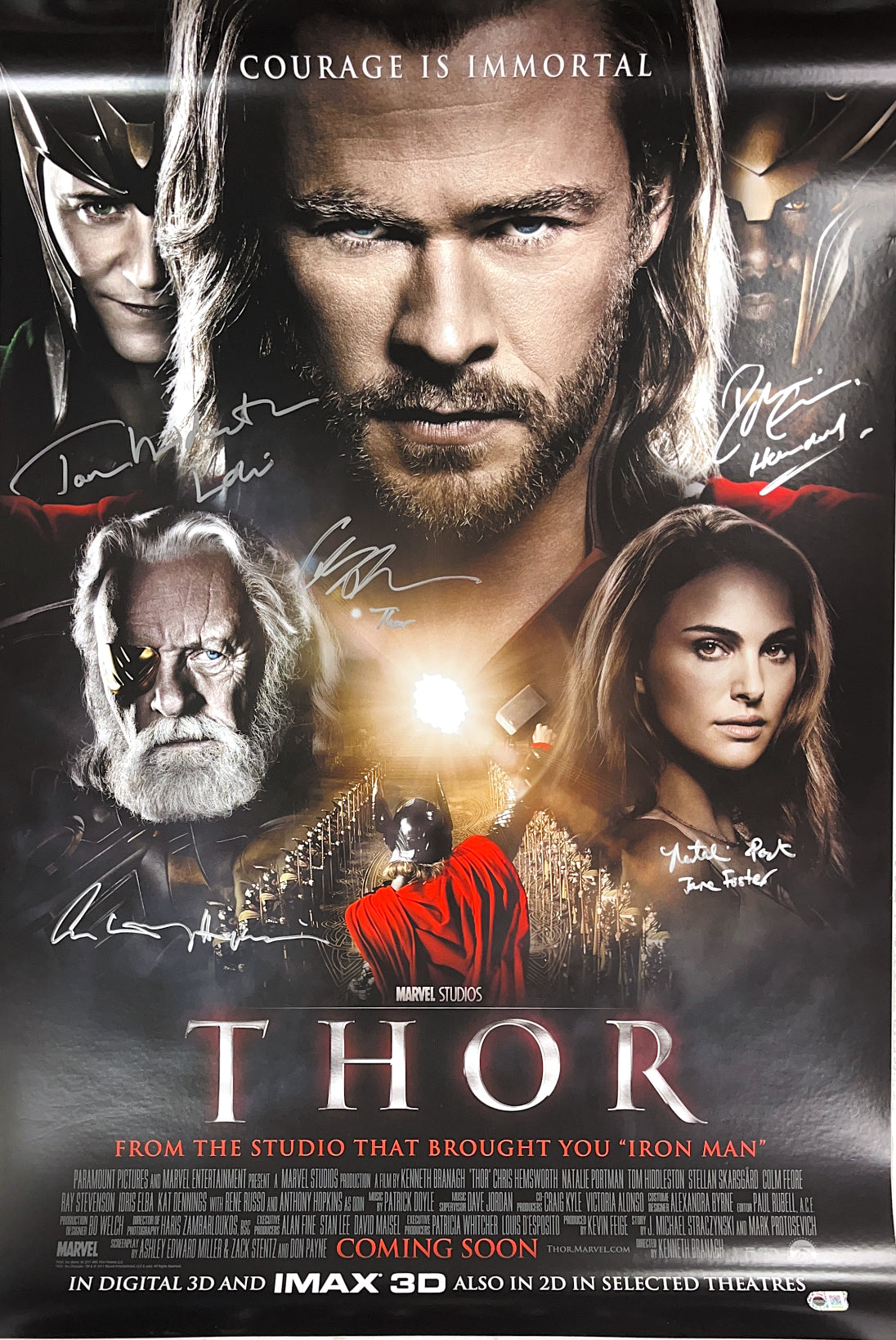 Thor Multi-Signed Cast Linen Backed Poster - SWAU Authenticated - SWAU
