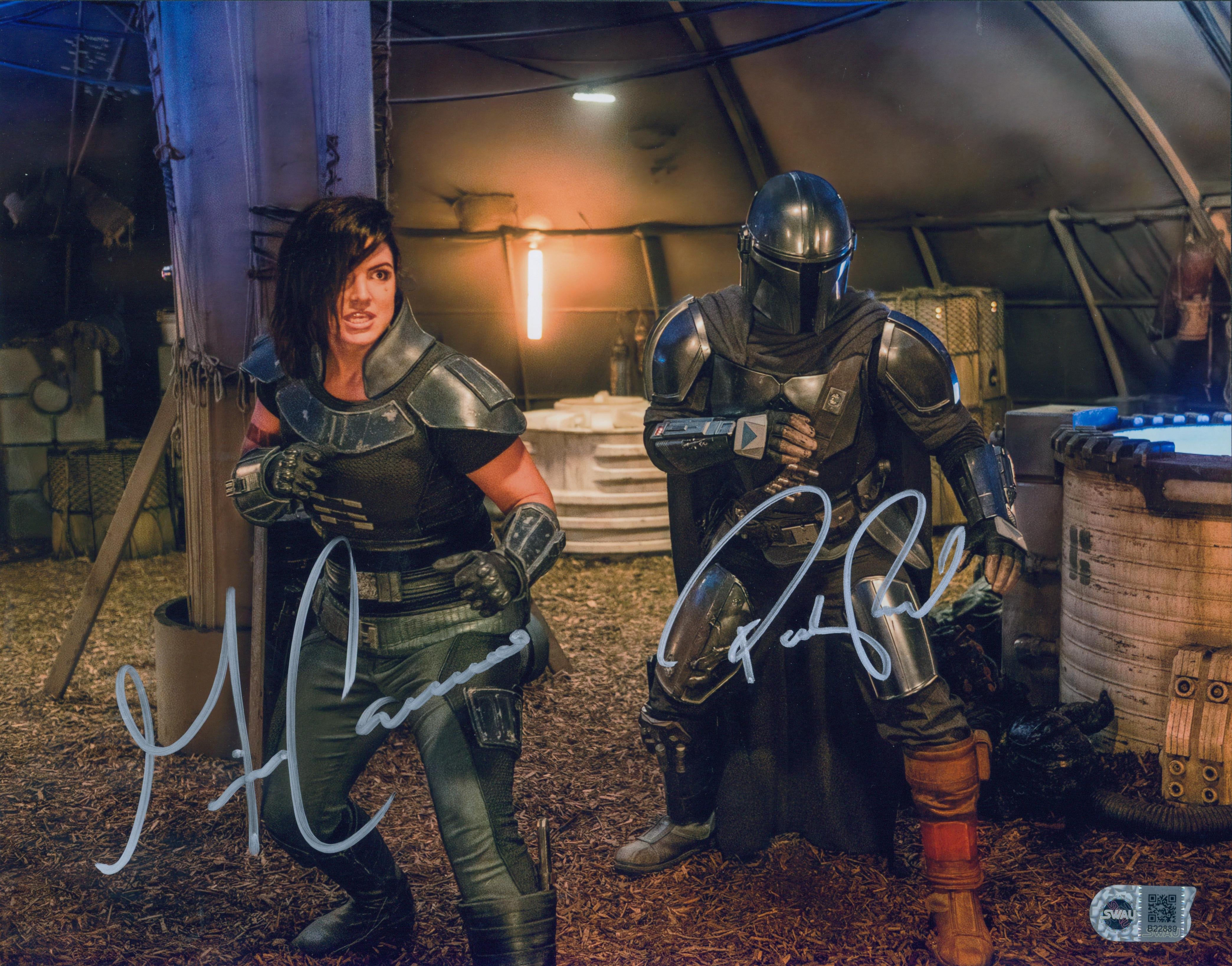Pedro Pascal & Gina Carano Signed 11x14 Photo - SWAU Authenticated - SWAU