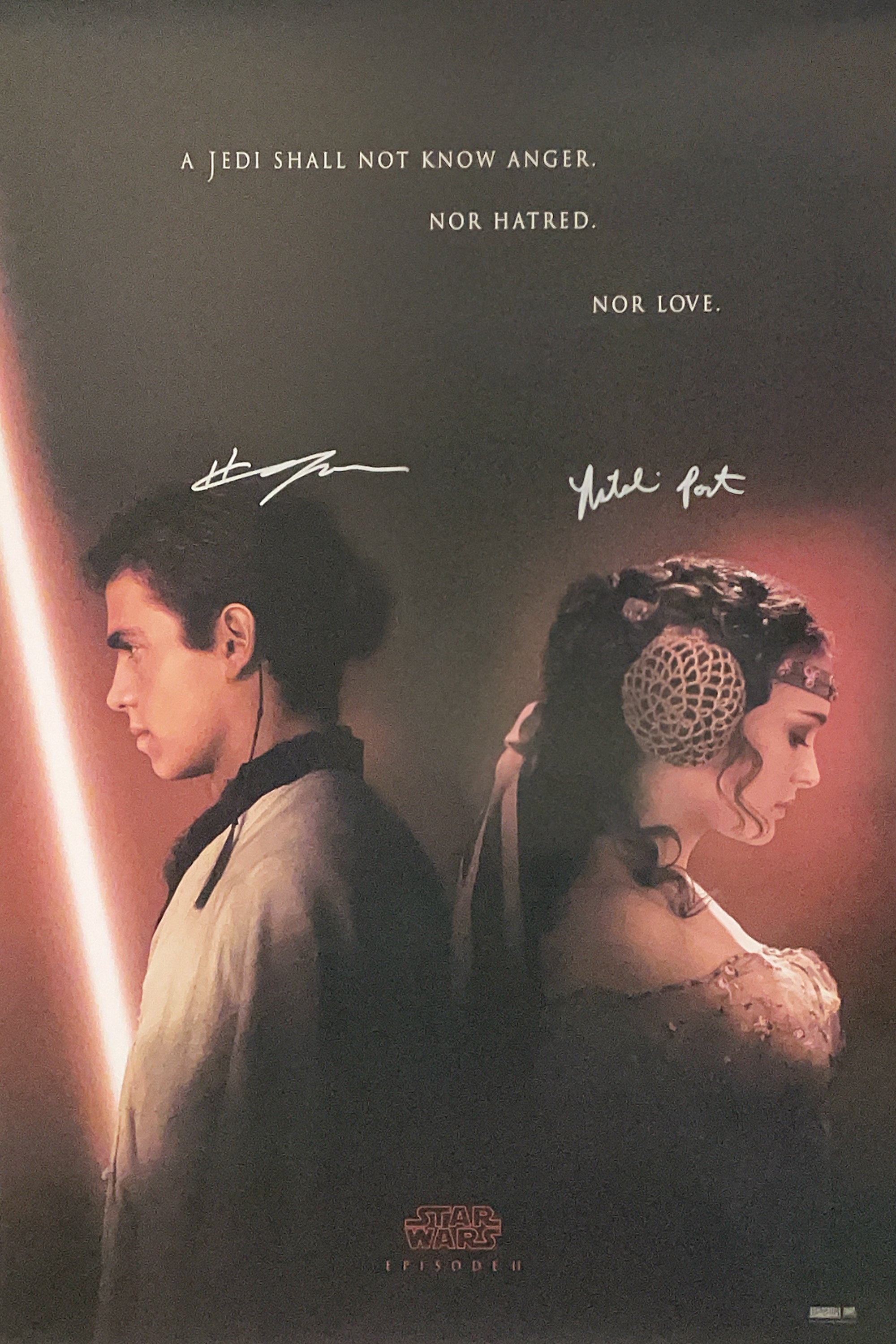 Natalie Portman & Hayden Christensen Signed Star Wars: Episode II Poster - SWAU Authenticated - SWAU