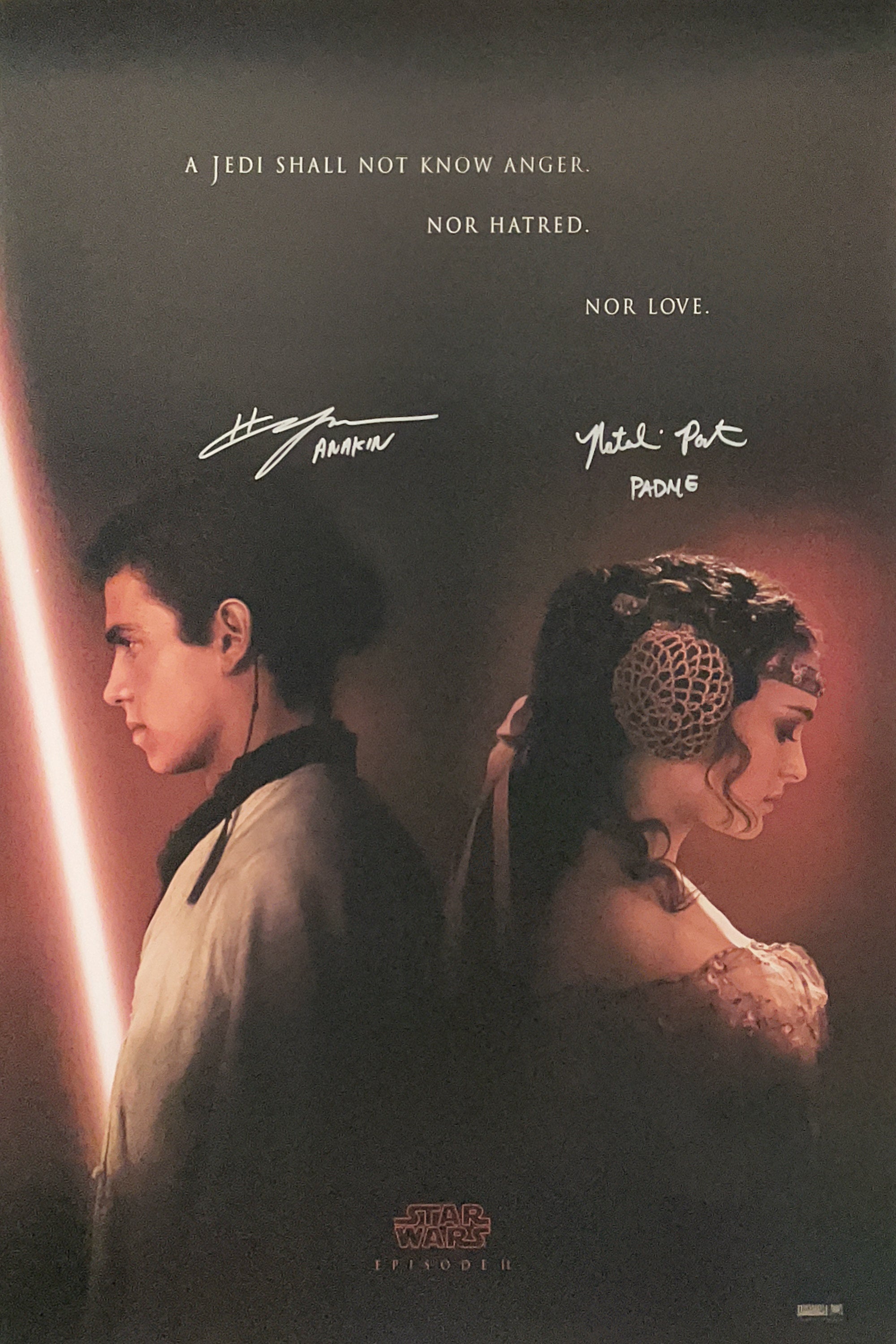 Natalie Portman & Hayden Christensen Signed Star Wars: Episode II Poster - SWAU Authenticated - SWAU