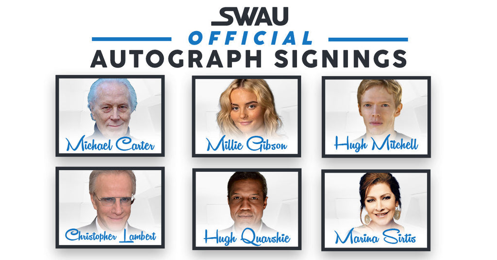 Millie Gibson, Christopher Lambert, Marina Sirtis, and Many More to Sign for SWAU!