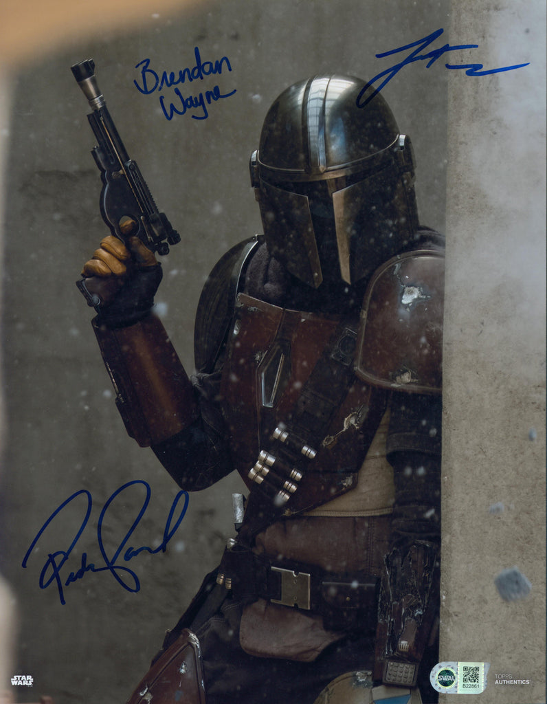 Pedro Pascal, Brendan Wayne, & Lateef Crowder Signed 11x14 Photo - SWAU Authenticated