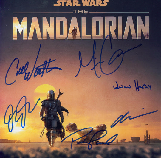 Pedro Pascal, Carl Weathers, Gina Carano, Julia Jones, Werner Herzog, & Omid Abtahi Signed 11x14 Photo - SWAU Authenticated