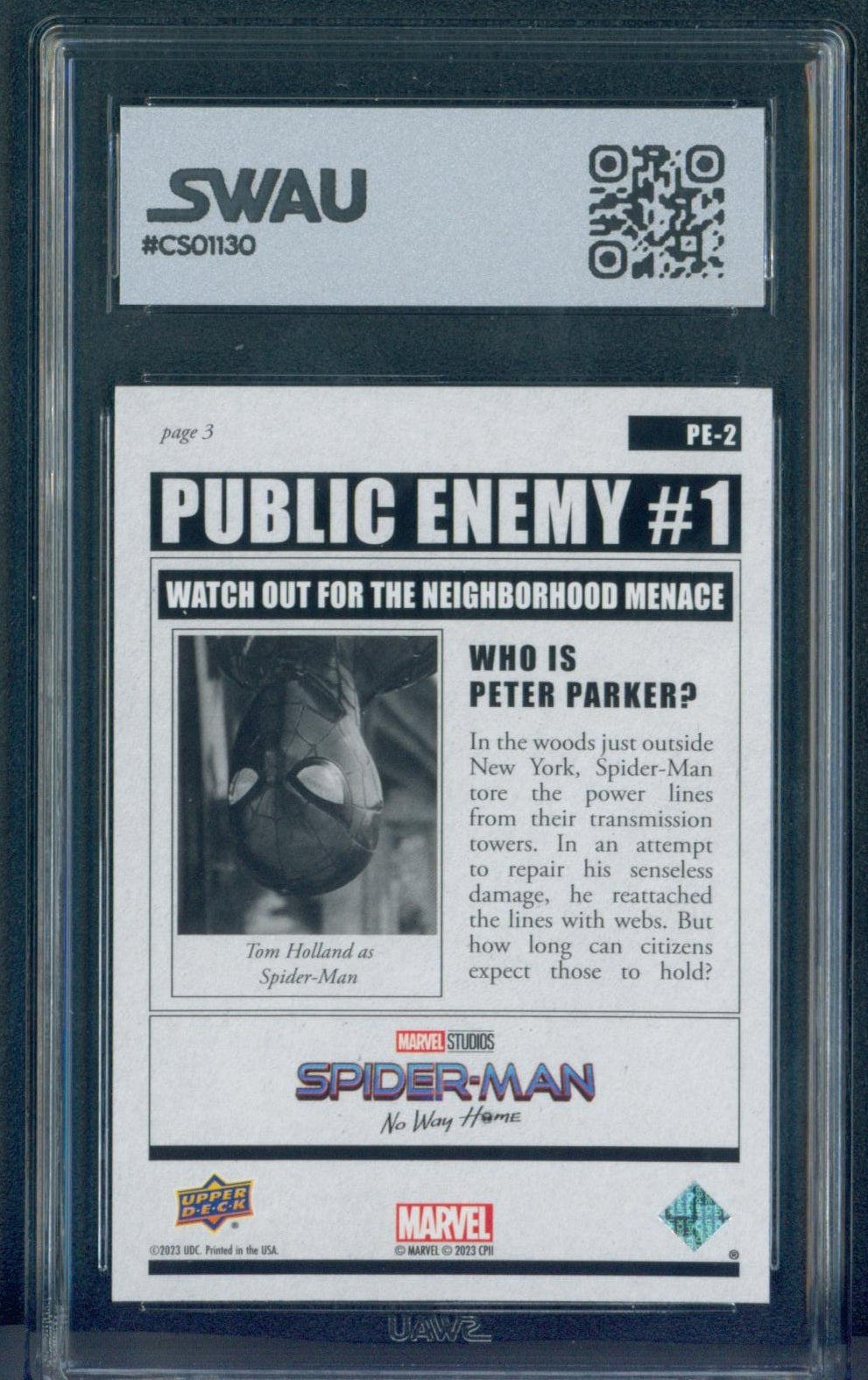 Tom Holland Signed Trading Card - SWAU Authenticated & Encapsulated