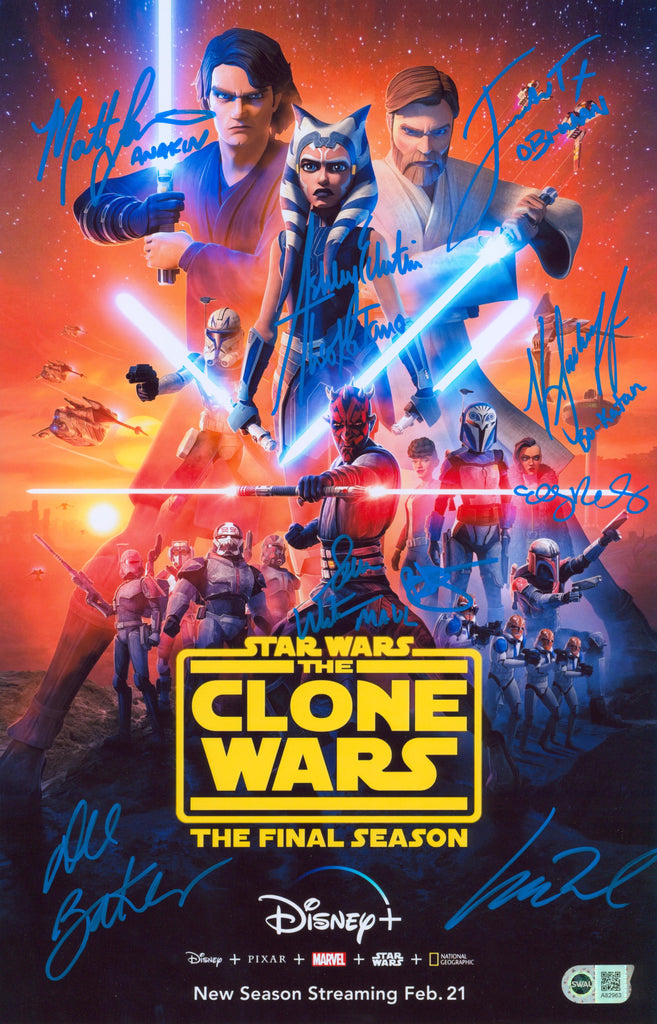 The Clone Wars Cast Signed 11x17 Photo - SWAU Authenticated