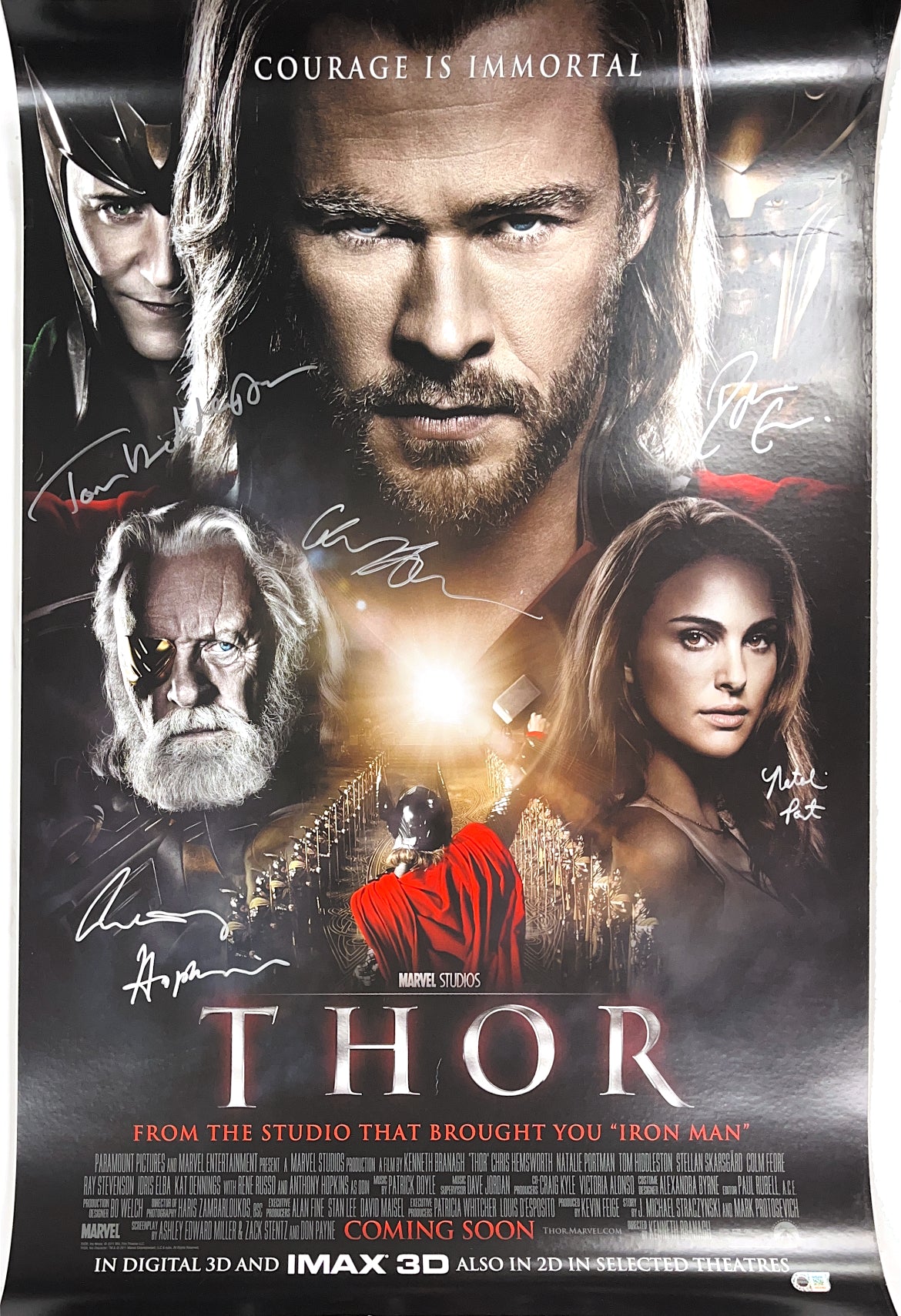 Thor Multi-Signed Cast Linen Backed Poster - SWAU Authenticated - SWAU