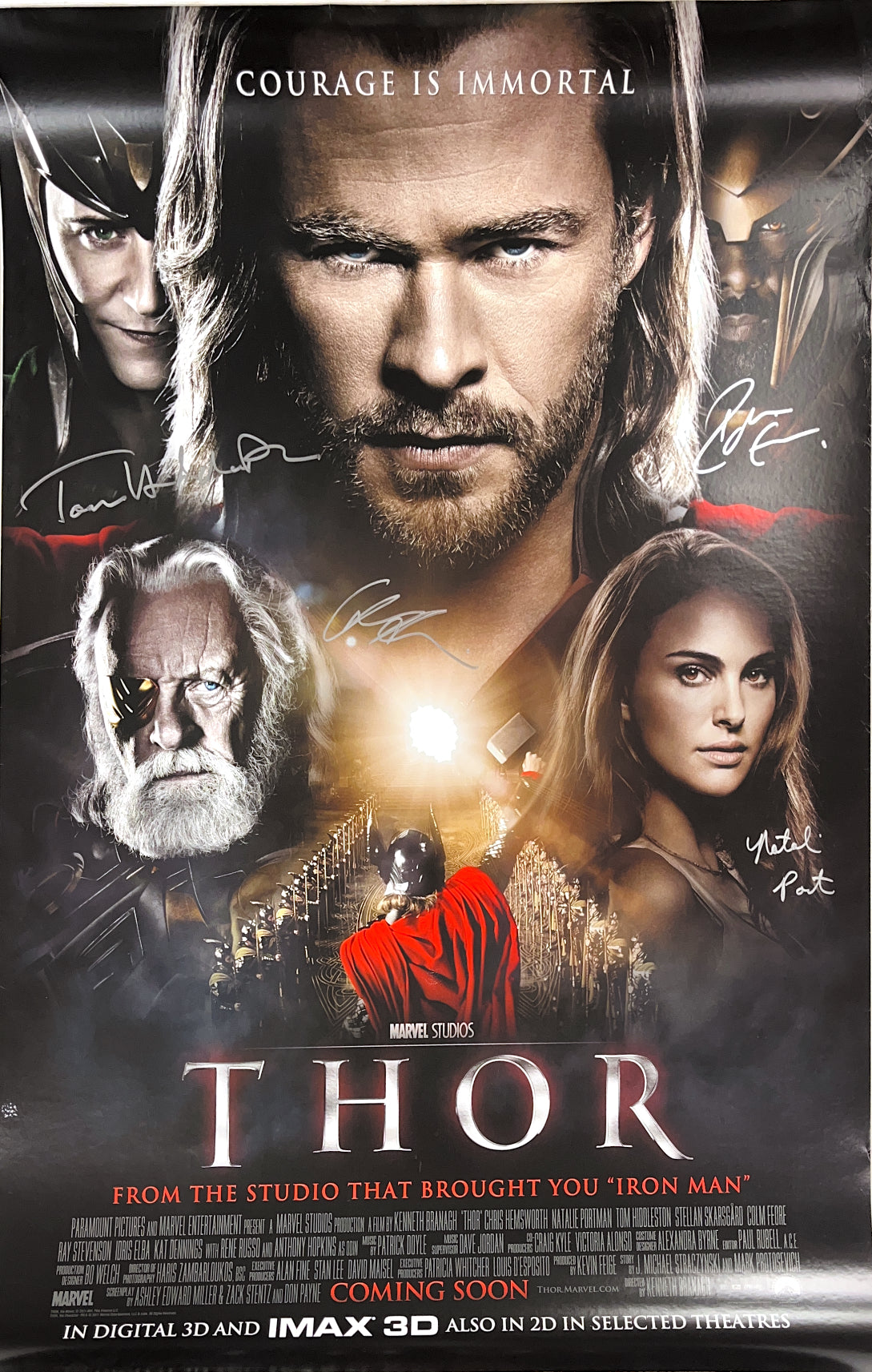 Thor Multi-Signed Cast Linen Backed Poster - SWAU Authenticated | SWAU