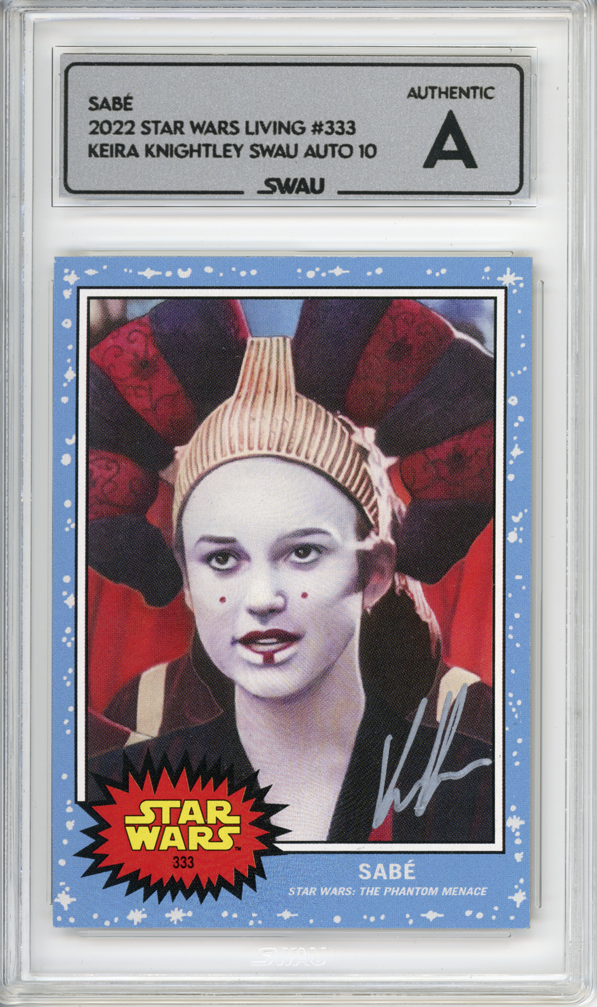 Keira Knightley Signed Trading Card - SWAU Authenticated & Encapsulated