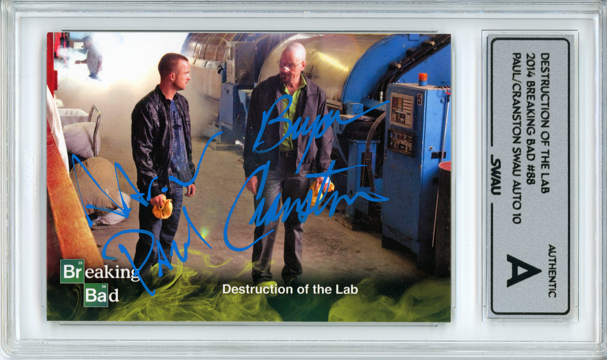Bryan Cranston & Aaron Paul Signed Trading Card - SWAU Authenticated & Encapsulated