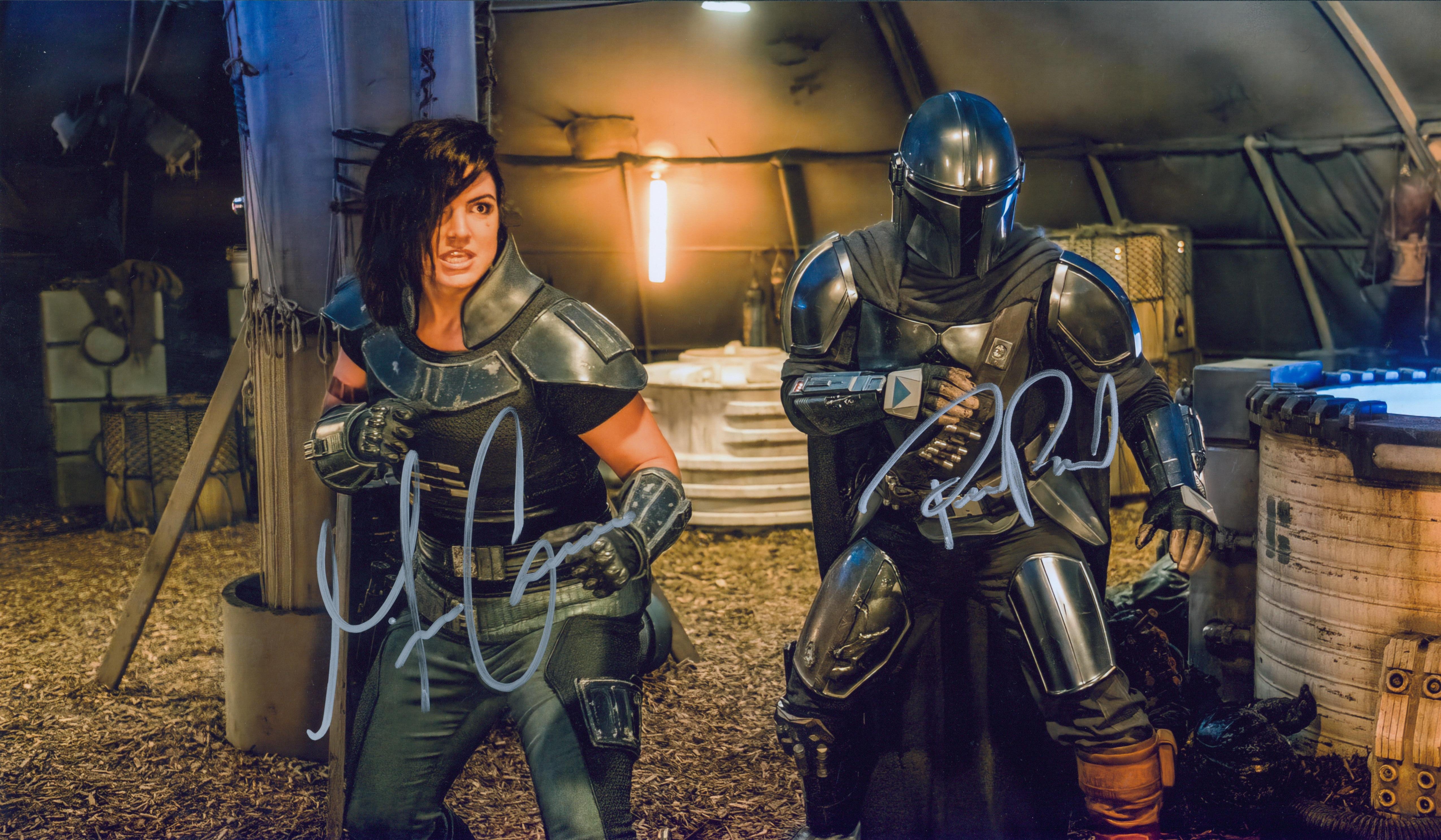 Pedro Pascal & Gina Carano Signed 10x20 Photo - SWAU Authenticated - SWAU
