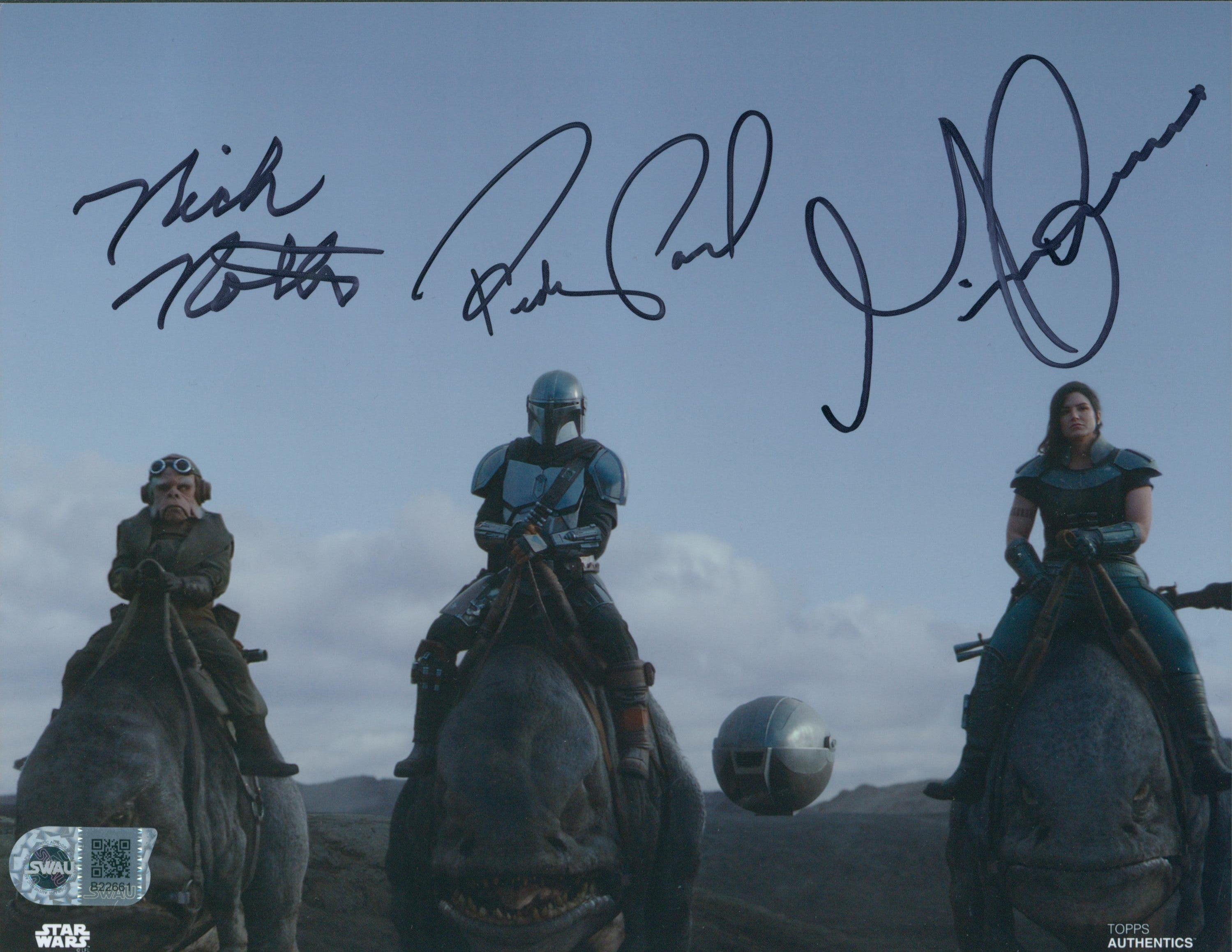 Pedro Pascal, Gina Carano, & Nick Nolte Signed 8x10 Photo - SWAU Authenticated - SWAU