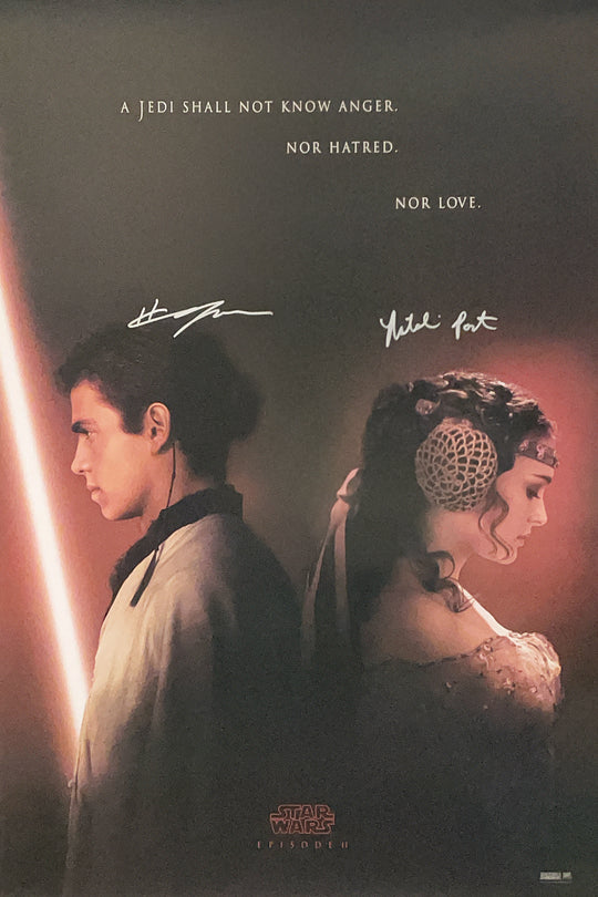 Natalie Portman & Hayden Christensen Signed Star Wars: Episode II Poster - SWAU Authenticated